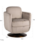 Richmond Interiors Turner Swivel Chair in Khaki Velvet S4576 FR - Fellini Home Ltd