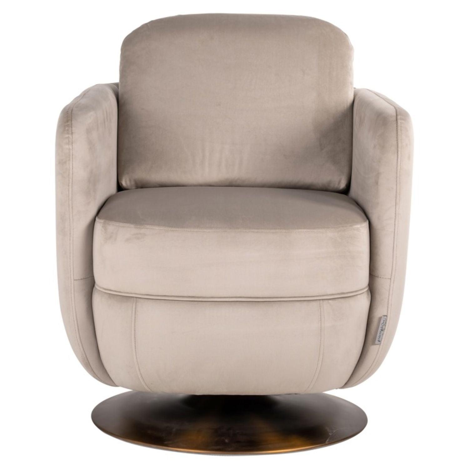 Richmond Interiors Turner Swivel Chair in Khaki Velvet S4576 FR - Fellini Home Ltd
