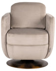 Richmond Interiors Turner Swivel Chair in Khaki Velvet S4576 FR - Fellini Home Ltd