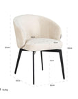 Richmond Interiors White Chenille Fire Retardant Chair Amphara S4594 FR - Fellini Home Ltd