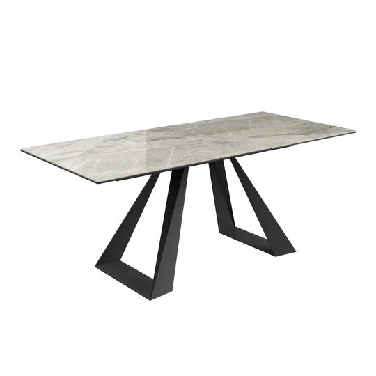 Torelli Lavante 160 - 200cm Grey Gloss Ceramic Auto - rise Extending Dining Table - Fellini Home Ltd