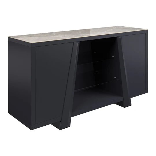 Torelli Lavante Grey Gloss Ceramic Sideboard - Fellini Home Ltd