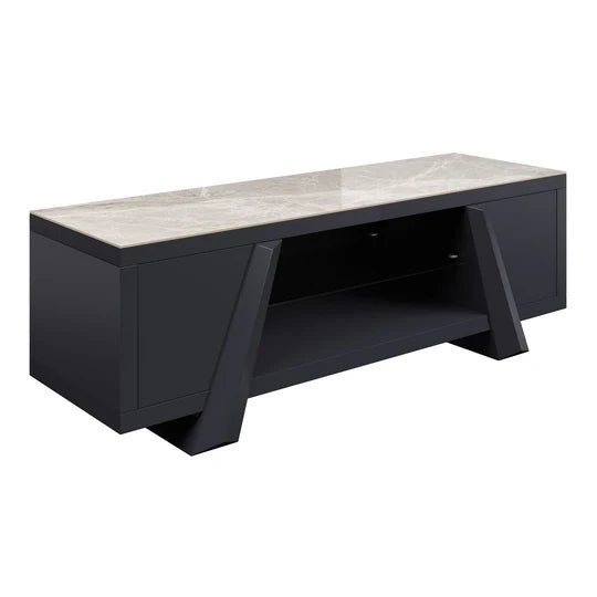 Torelli Lavante Grey Gloss Ceramic TV Unit - Fellini Home Ltd